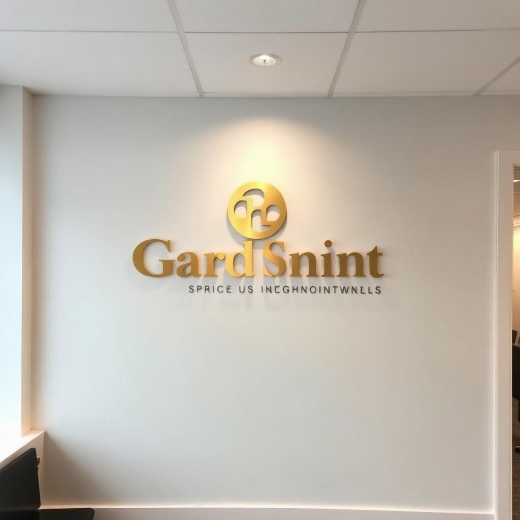 Parede depois com logo MDF instalada